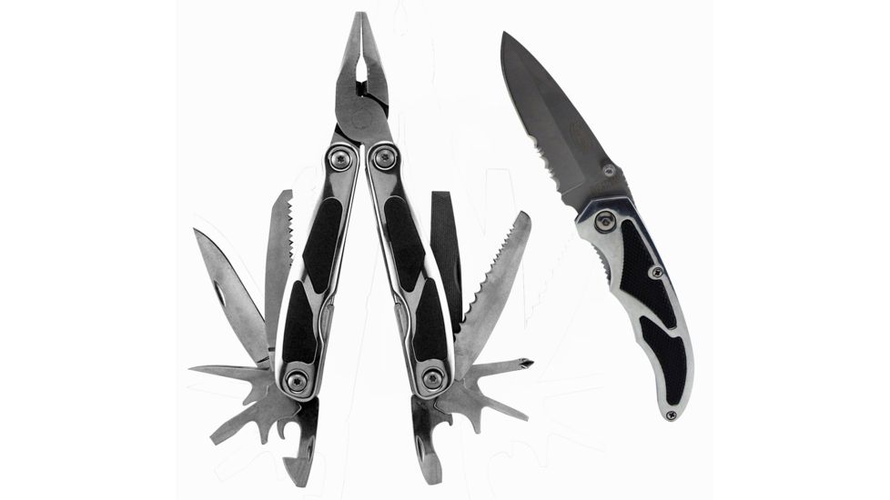 Sheffield 2 Piece Precision 17-In-1 Multi Tool And Pocket Knife Set, Black 12813