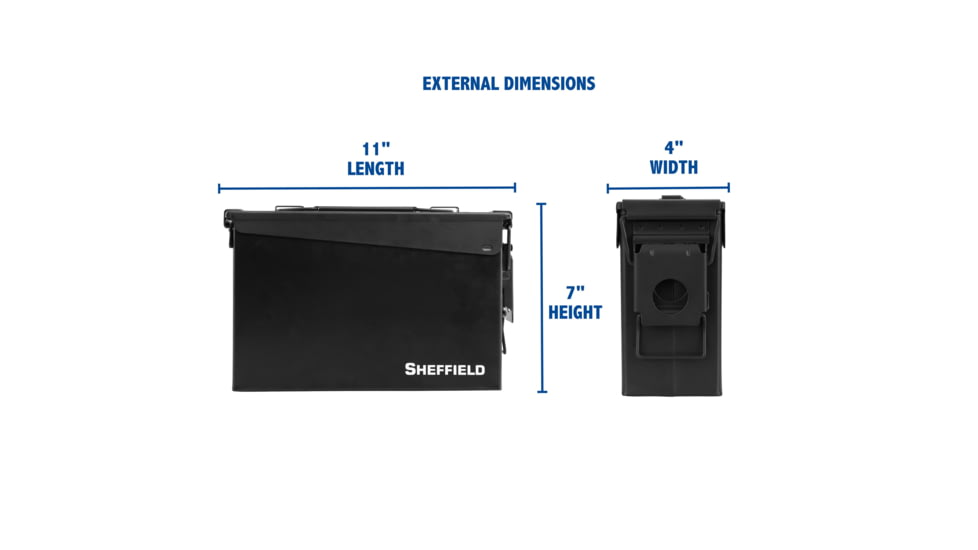 Sheffield 30 Cal Metal Field Box, Black, 12641