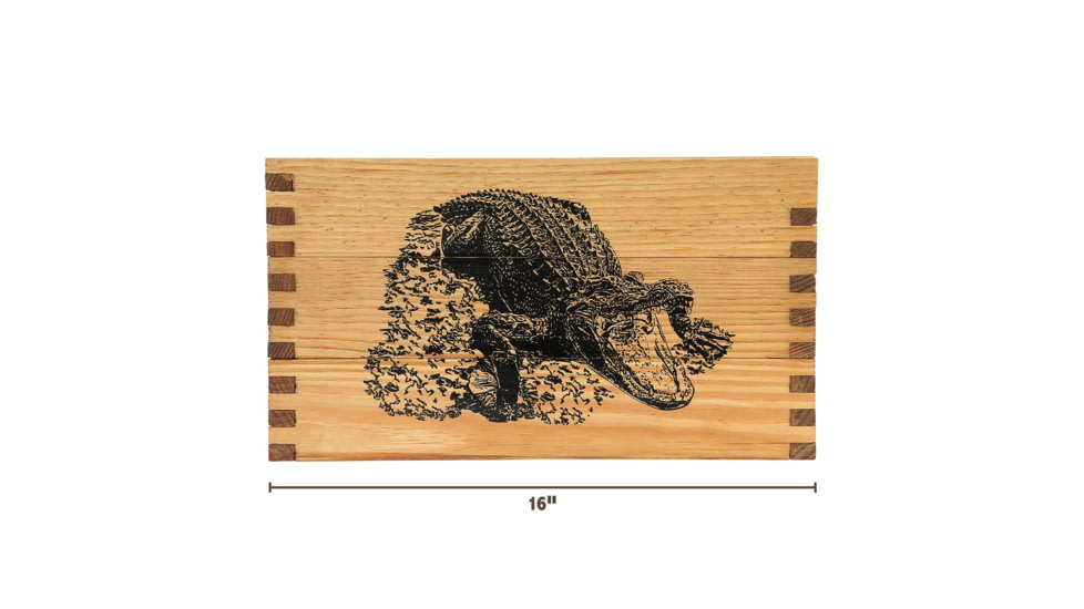 Sheffield Standard Pine Craft Box, Alligator Design, Brown, 12650-5