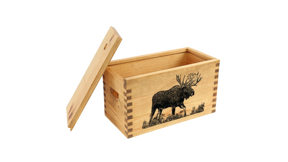 Sheffield Standard Pine Craft Box, Moose Design, Brown, 12650-1