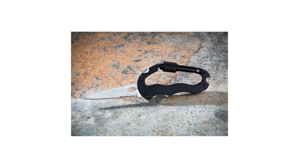 Sheffield Wilco 4-In-1 Carabiner Multi-Tool, Black, 12173