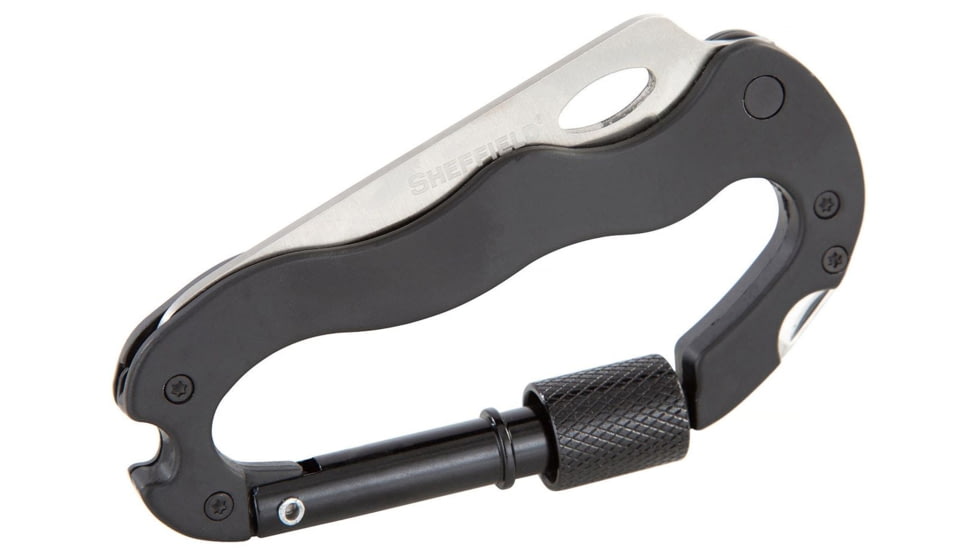 Sheffield Wilco 4-In-1 Carabiner Multi-Tool, Black, 12173
