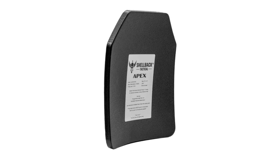 Shellback Tactical Apex Level III ICW Superlight Armor Plate, Black, 10 x 12, SBT-ULW3ICW-SC-1012
