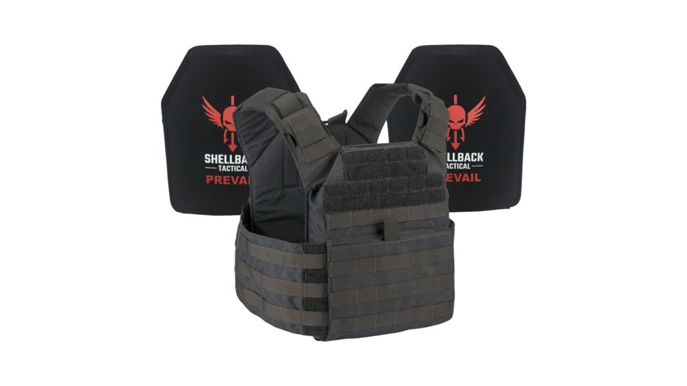 Shellback Tactical Banshee Active Shooter Kit with Level IV Model 1155 Armor Plates, Black, One Size, NSN N SBT-BANRIF-ASK-BK