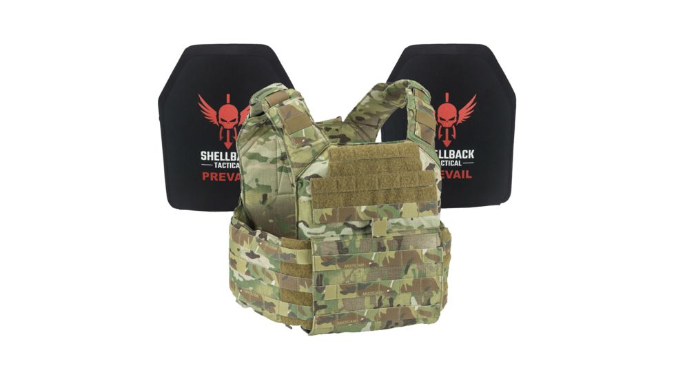 Shellback Tactical Banshee Active Shooter Kit with Level IV Model 1155 Armor Plates, Multicam, One Size, NSN N SBT-BANRIF-ASK-MC