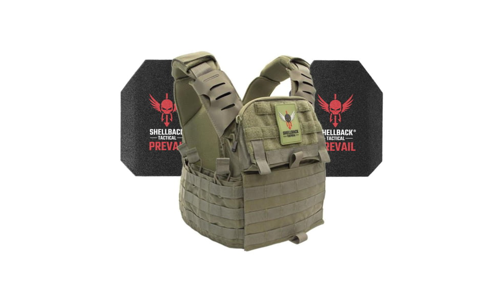 Shellback Tactical Banshee Elite 2.0 Level III Steel Plates Armor Kit, Ranger Green, One Size, SBT-BANELT-AR1000-RG