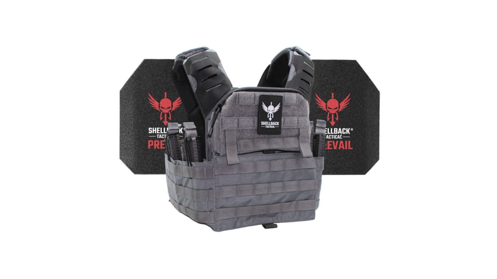 Shellback Tactical Banshee Elite 2.0 Level III Steel Plates Armor Kit, Wolf Grey, One Size, SBT-BANELT-AR1000-WG