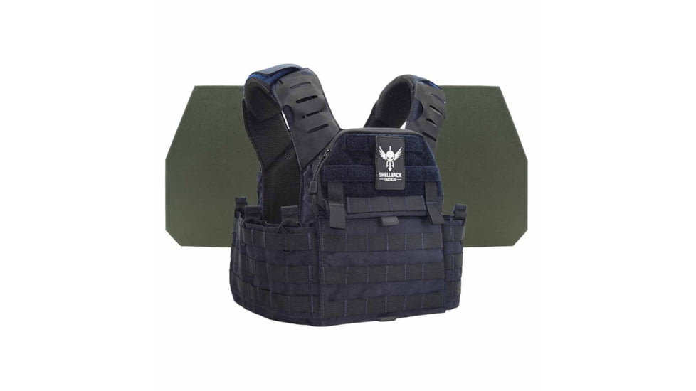 Shellback Tactical Banshee Elite 2.0 Level IV Body Armor Kit with Model L410 Plates, Navy Blue, One Size, SBT-BANELT-L410-NB