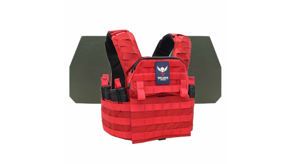 Shellback Tactical Banshee Elite 2.0 Level IV Body Armor Kit with Model L410 Plates, Range Red, One Size, SBT-BANELT-L410-RD