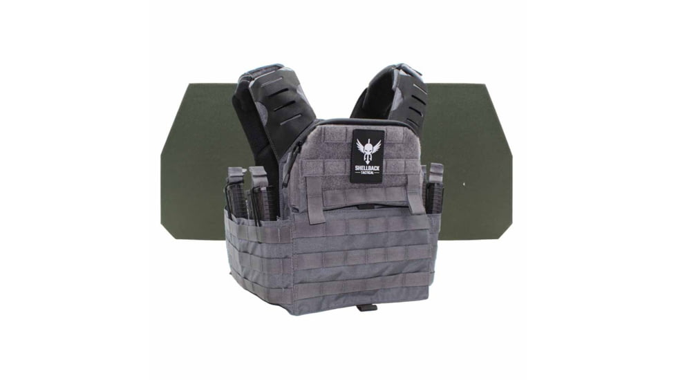 Shellback Tactical Banshee Elite 2.0 Level IV Body Armor Kit with Model L410 Plates, Wolf Grey, One Size, SBT-BANELT-L410-WG