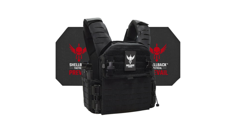 Shellback Tactical Banshee Elite 3.0 Active Shooter Kit with Level IV Model 4S17 Armor Plates, Black, S/M, SBT-BANELT3-4S17-BK-SM