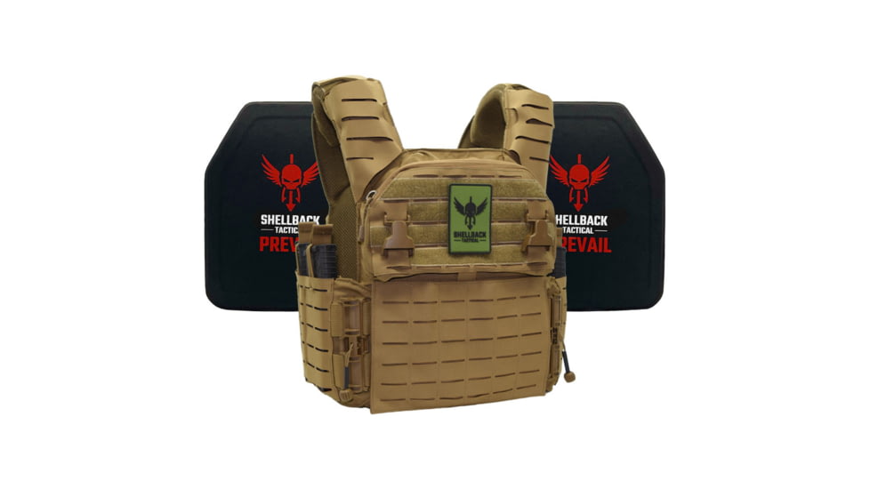 Shellback Tactical Banshee Elite 3.0 Lightweight Level IV Ceramic Plates Armor Kit, Coyote, Small/Medium, SBT-BANELT3-4SICMH-CT-SM