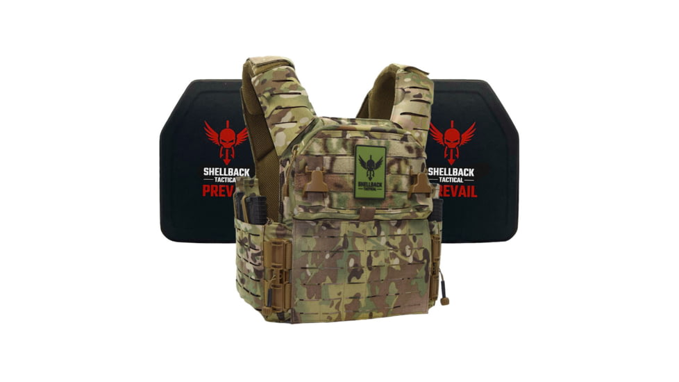 Shellback Tactical Banshee Elite 3.0 Lightweight Level IV Ceramic Plates Armor Kit, Multicam, Small/Medium, SBT-BANELT3-4SICMH-MC-SM