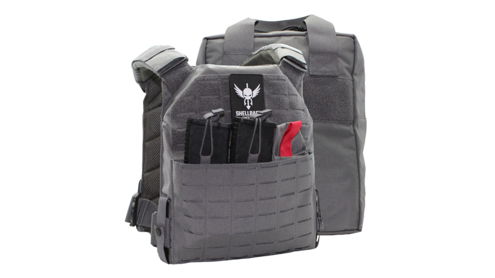 Shellback Tactical Defender 2.0 Active Shooter Kit, Plate Carrier and Bag, Wolf Grey, One Size, SBT-9040-WG