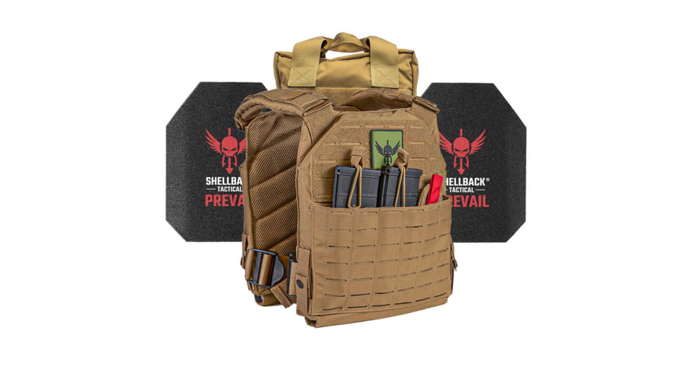 Shellback Tactical Defender 2.0 Level III Steel Plates Armor Kit, Coyote, One Size, SBT-9040-AR1000-CT