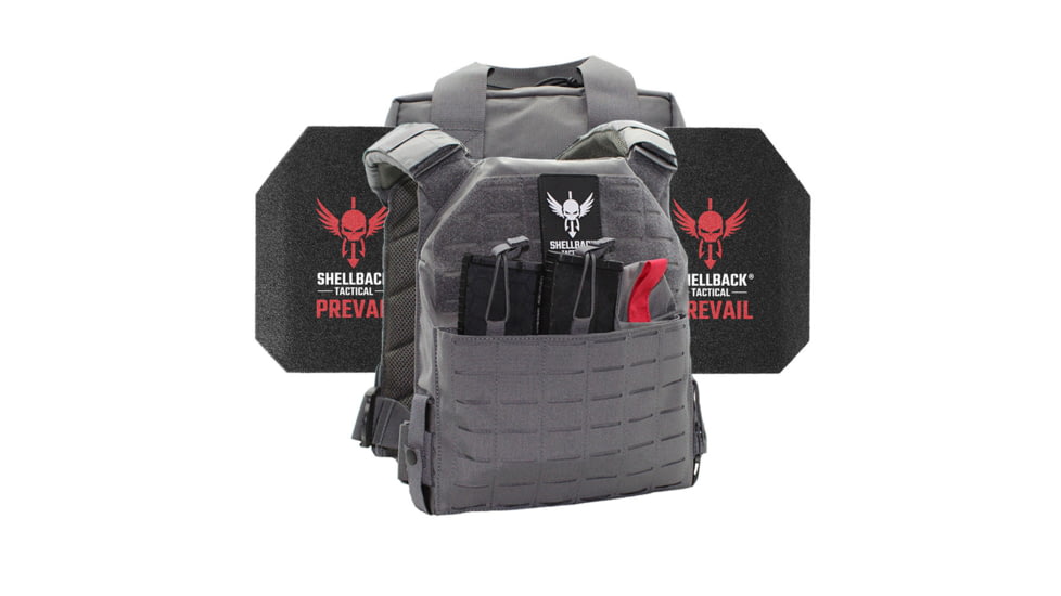 Shellback Tactical Defender 2.0 Level III Steel Plates Armor Kit, Wolf Grey, One Size, SBT-9040-AR1000-WG