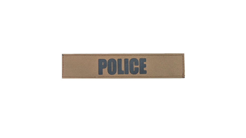 Shellback Tactical ID Placard w/ Hook Back, 1x5in, Police/Black On Coyote, SBT-X213231A-POL-BC