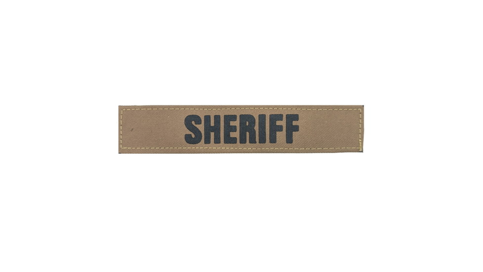 Shellback Tactical ID Placard w/ Hook Back, 1x5in, Sheriff/Black On Coyote, SBT-X213231A-SH-BC