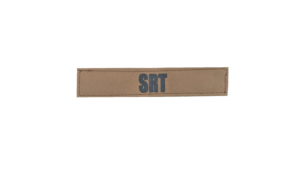 Shellback Tactical ID Placard w/ Hook Back, 1x5in, SRT/Black On Coyote, SBT-X213231A-SRT-BC