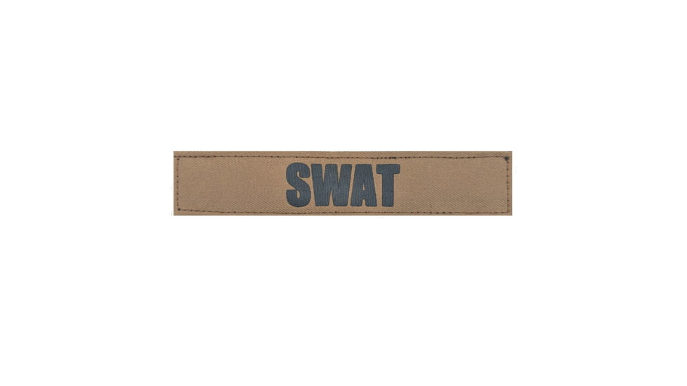 Shellback Tactical ID Placard w/ Hook Back, 1x5in, SWAT/Black On Coyote, SBT-X213231A-SWT-BC