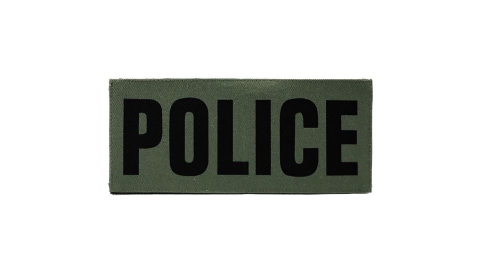 Shellback Tactical Police ID Placard, Hook Back, 3 x 7in?h, Black on Olive, One Size Fits Most SBT-X213229A-POL-BO