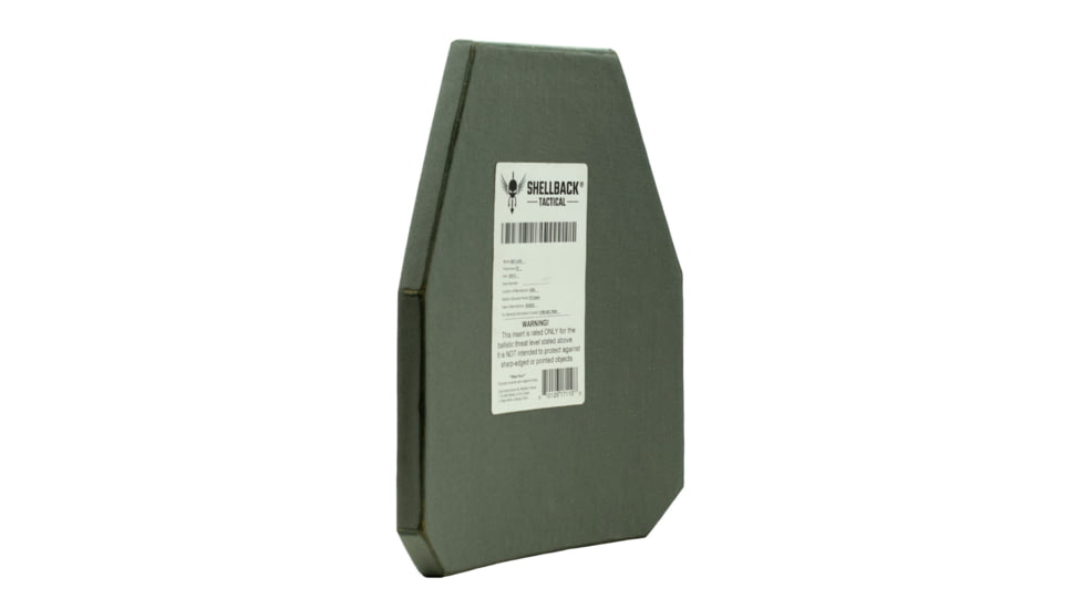 Shellback Tactical Prevail Series Level IV 10 x 12 Swimmers Cut Hard Armor Plate, Black, 10 x 12, SBT-L410-10-12-RG