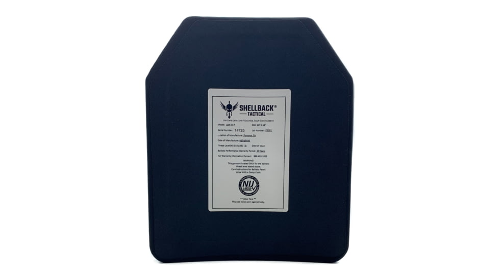 Shellback Tactical Prevail Series LON-III-P Level III Single Curve 10 x 12 Hard Armor Plate, Black, 10 x 12, SBT-LON-III-P-BK
