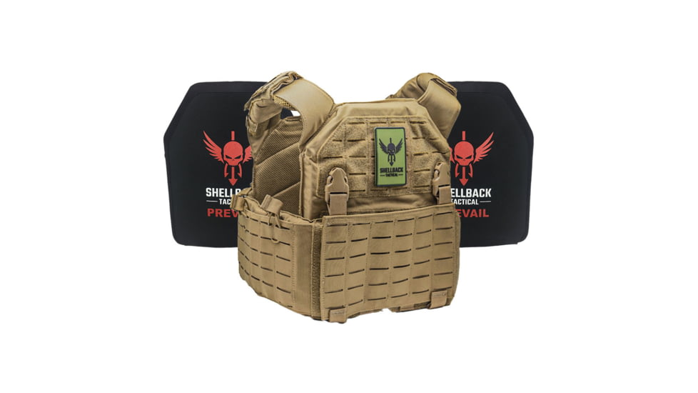 Shellback Tactical Rampage 2.0 Active Shooter Kit with Two Level IV 1155 Plates, Coyote, One Size, SBT-9031-1155-CT