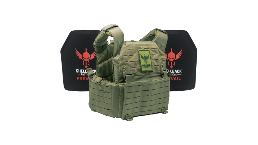 Shellback Tactical Rampage 2.0 Active Shooter Kit with Two Level IV 1155 Plates, Ranger Green, One Size, SBT-9031-1155-RG