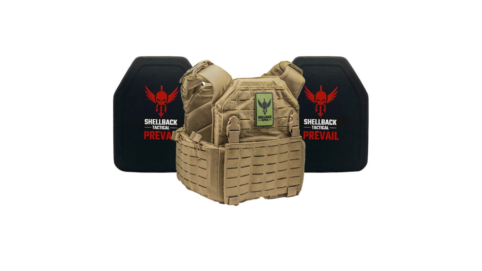 Shellback Tactical Rampage 2.0 Lightweight Level IV Ceramic Plates Armor Kit, Coyote, One Size, SBT-9031-4SICMH-CT