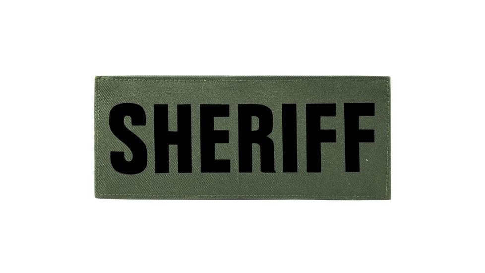 Shellback Tactical Sheriff ID Placard, Hook Back, 2 x 5in?h, Black on Olive, One Size Fits Most SBT-X213230-SH-BO