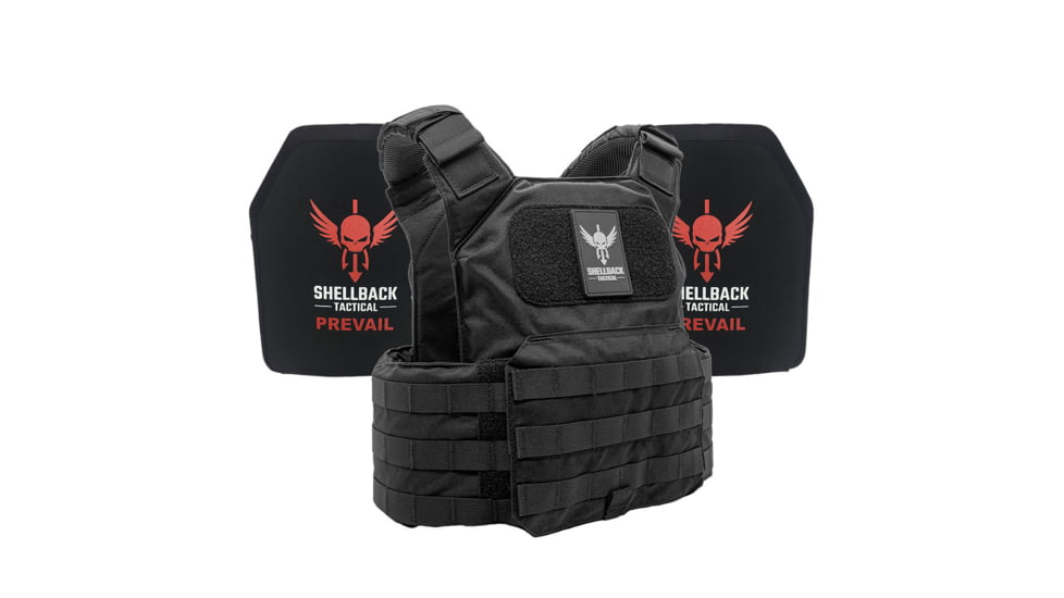 Shellback Tactical Shield Active Shooter Kit with Two Level IV 1155 Plates, Black, One Size, SBT-9010-1155-BK