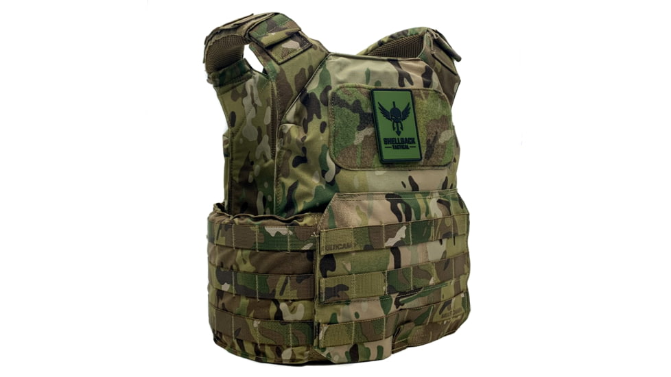 Shellback Tactical Shield Plate Carrier, Shooter and SAPI, Multicam, One Size, SBT-9010-MC