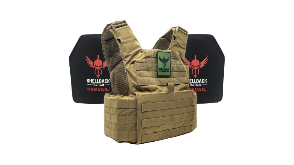 Shellback Tactical Skirmish Active Shooter Kit with Two Level IV 1155 Plates, Coyote, One Size, SBT-9020-1155-CT