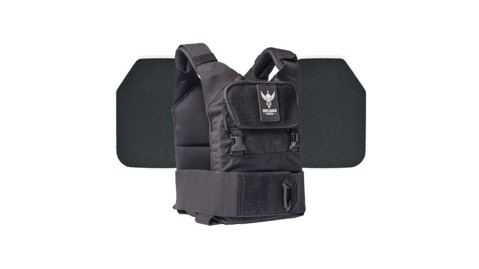 Shellback Tactical Stealth 2.0 Body Armor Kit with Level III+ Model P5mmSAO Armor Plates, Black, One Size, SBT-STLTHPC2-P5MM-BK