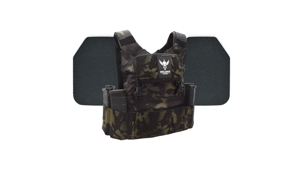 Shellback Tactical Stealth 2.0 Body Armor Kit with Level III+ Model P5mmSAO Armor Plates, Ranger Green, One Size, SBT-STLTHPC2-P5MM-MB