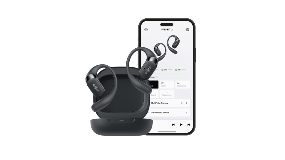 Shokz Two Plus Headphone, Black, Standard, T921-ST-BK-US