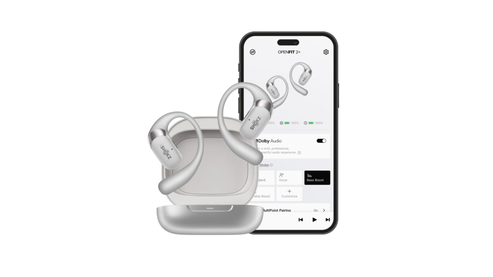 Shokz Two Plus Headphone, Grey, Standard, T921-ST-GY-US
