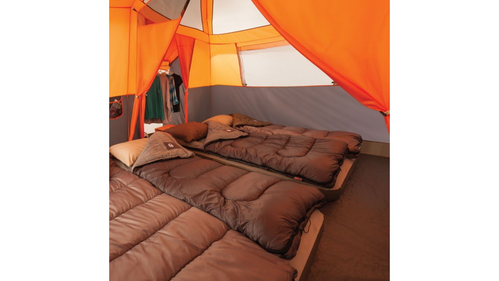 Coleman Signature Jenny Lake 8-Person Fast Pitch Cabin Tent W/ Built-in Closet, Gray / Orange, 13 x 9 ft 2000019796