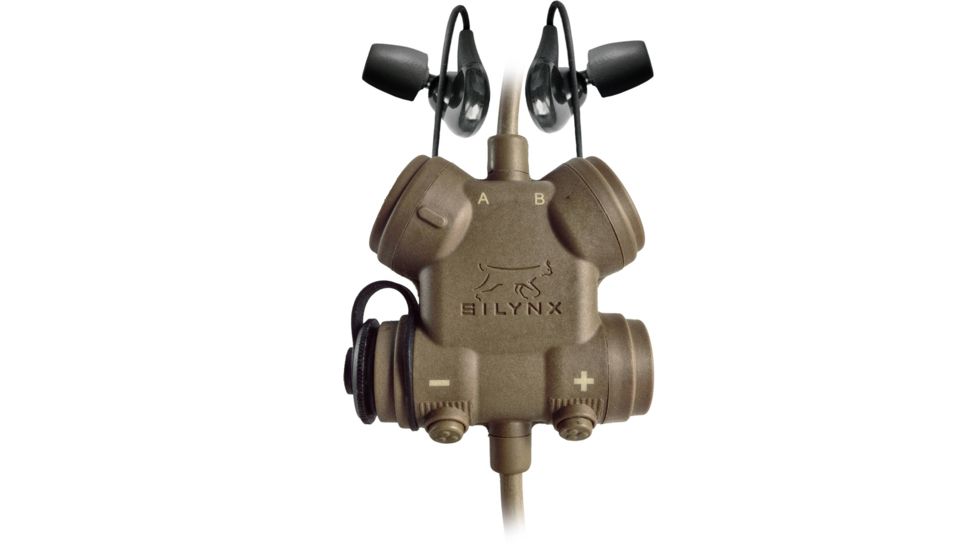 Silynx CLARUS XPR Smart Tactical Headset Kit with Lynx Dual In-Ear Headset, Tan, SCXPRQH-D-AF