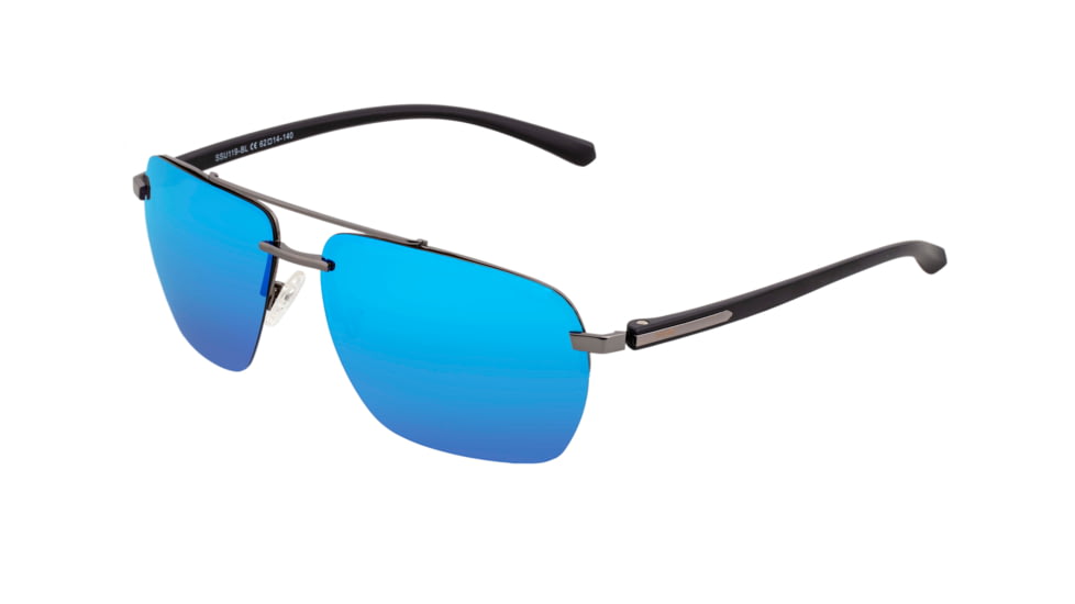 Simplify Lennox Polarized Sunglasses - Unisex, Gunmetal/Blue, One Size, SSU119-BL