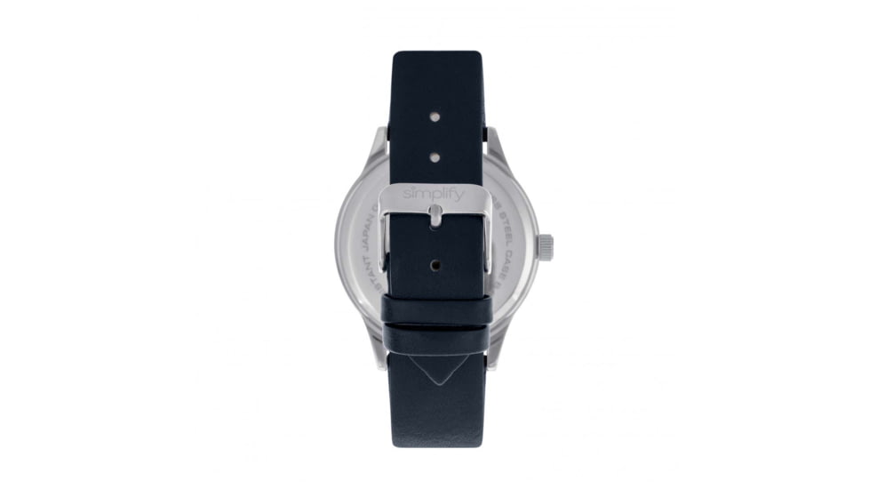 Simplify Simplify The 2400 Leather-Band Unisex Watch, Silver/Navy, One Size, SIM2406