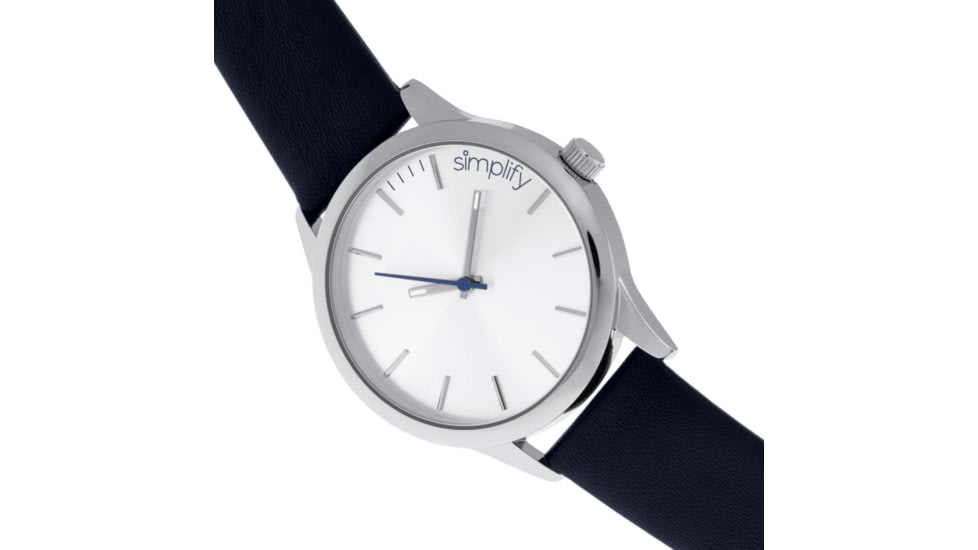 Simplify Simplify The 2400 Leather-Band Unisex Watch, Silver/Navy, One Size, SIM2406