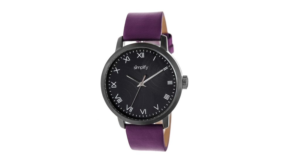 Simplify The 4200 Leather Strap Watch, Purple, Standard SIM4207