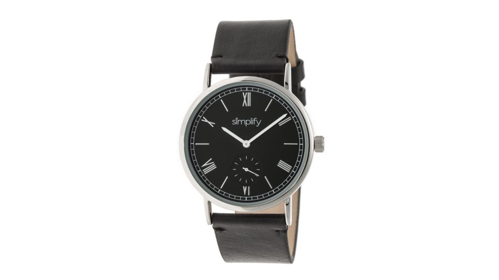 Simplify The 5100 Leather-Band Watch, Black SIM5102