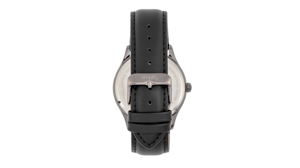 Simplify The 6900 Leather-Band Watch w/ Date, Black, One Size, SIM6904