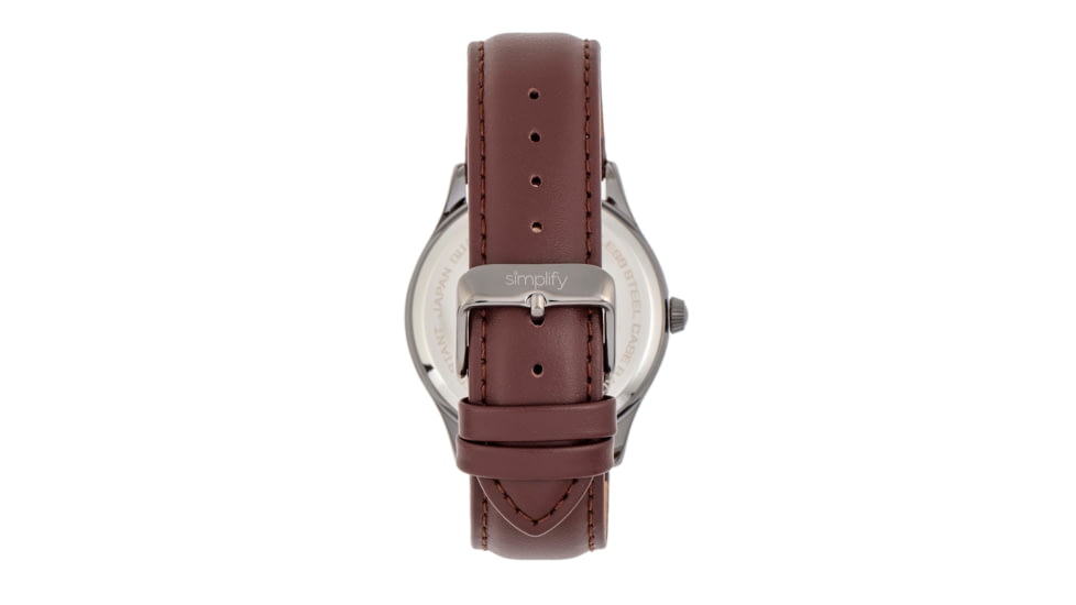 Simplify The 6900 Leather-Band Watch w/ Date, Brown, One Size, SIM6905