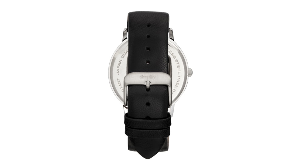 Simplify The 7200 Leather-Band Watch, Black/Black, One Size, SIM7202