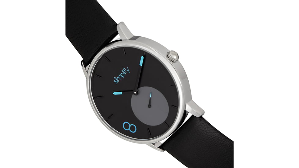 Simplify The 7200 Leather-Band Watch, Black/Black, One Size, SIM7202