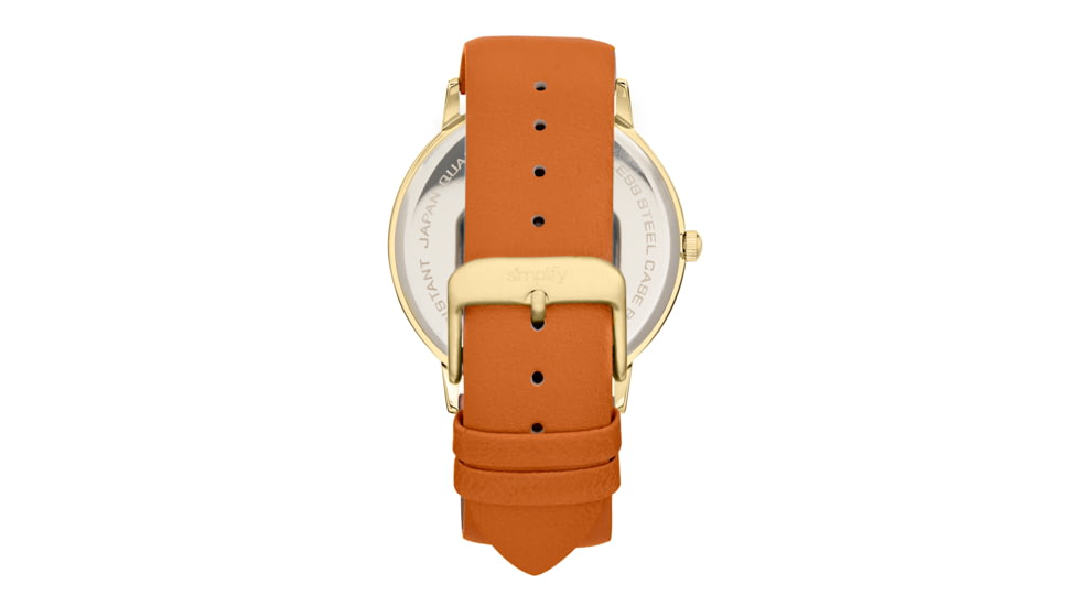 Simplify The 7200 Leather-Band Watch, Navy/Light Brown, One Size, SIM7204